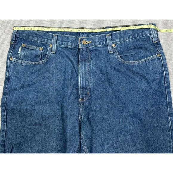 Carhartt Mens Blue Denim Jeans Straight Leg Relaxed Fit High Rise Size 42X32 - Picture 6 of 12
